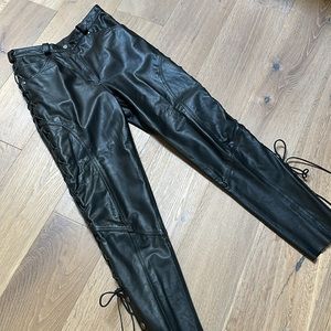 Vintage Harley Davidson Leather Lace up Riding Pants